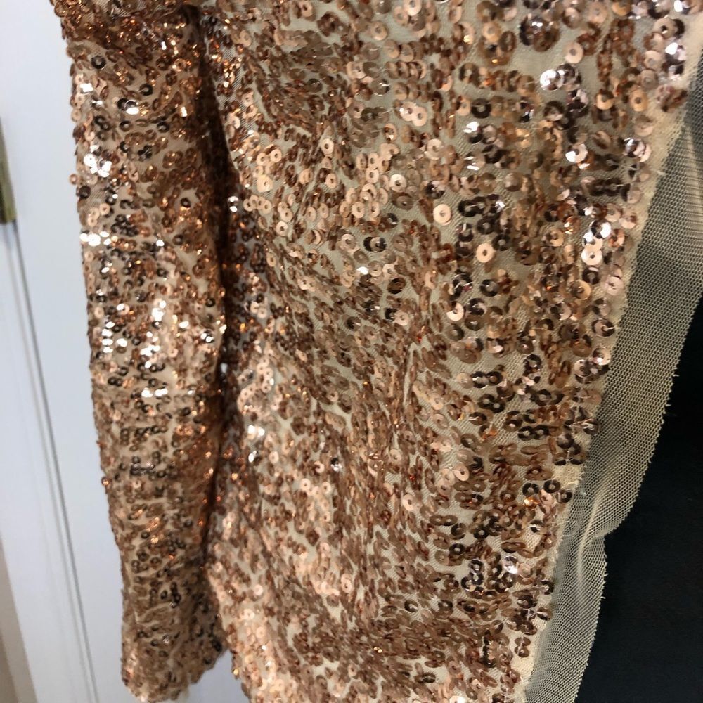 Rain gold sequin and tulle long sleeve jacket size small - Picture 6 of 10